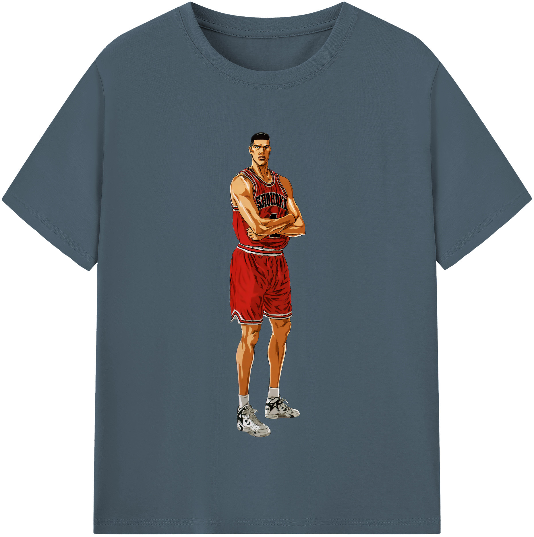 SLAM DUNK／スラムダンク 綿100％半袖Tシャツ（フロントプリント）